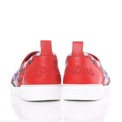 Louis Vuitton Canvas Printed Match-Up Slip On Sneakers 6.5 Red 5 of 11