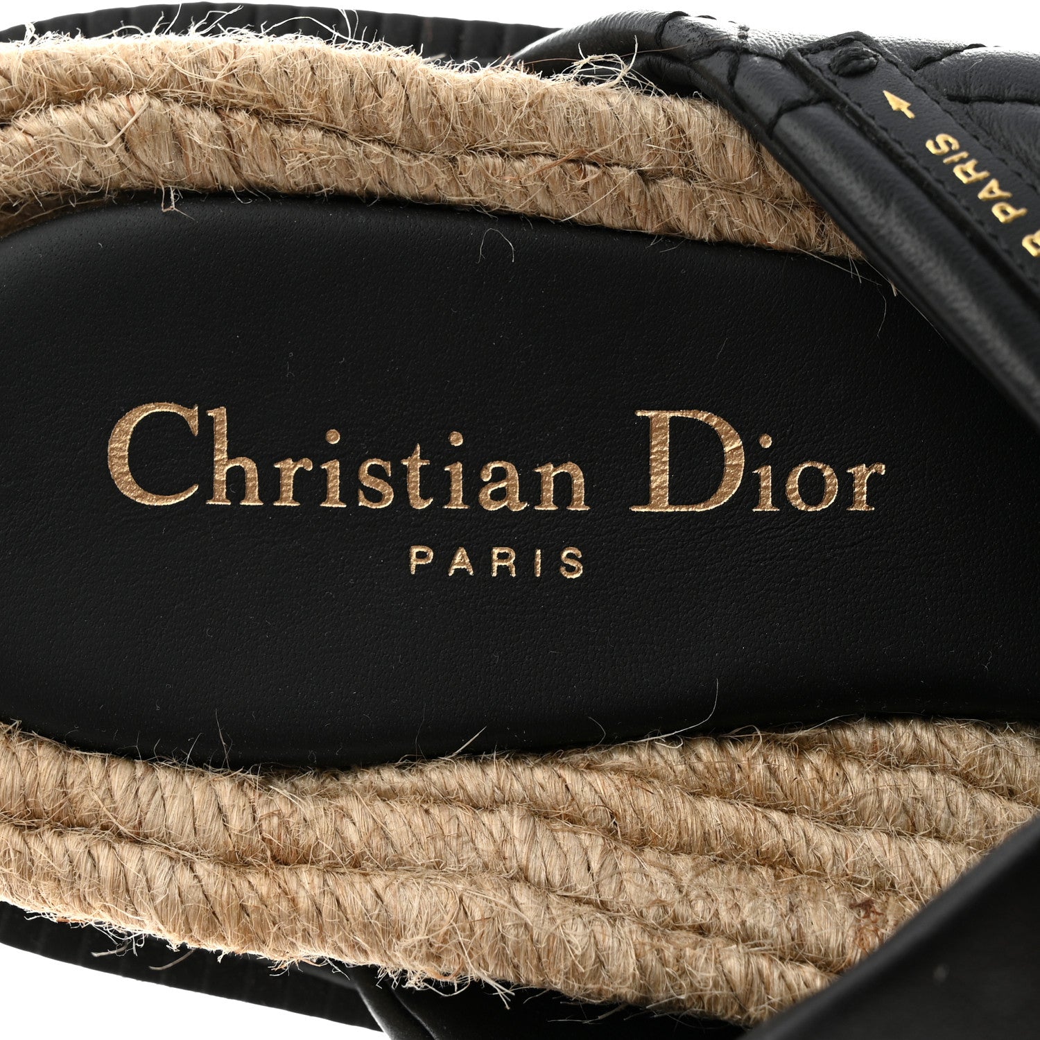 Christian Dior Calfskin Cannage Dtwist Espadrille Platform Sandals 39 Black 6 of 8