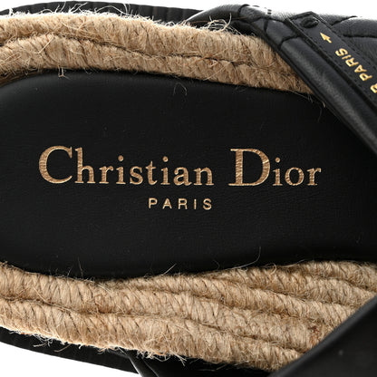 Christian Dior Calfskin Cannage Dtwist Espadrille Platform Sandals 39 Black 6 of 8