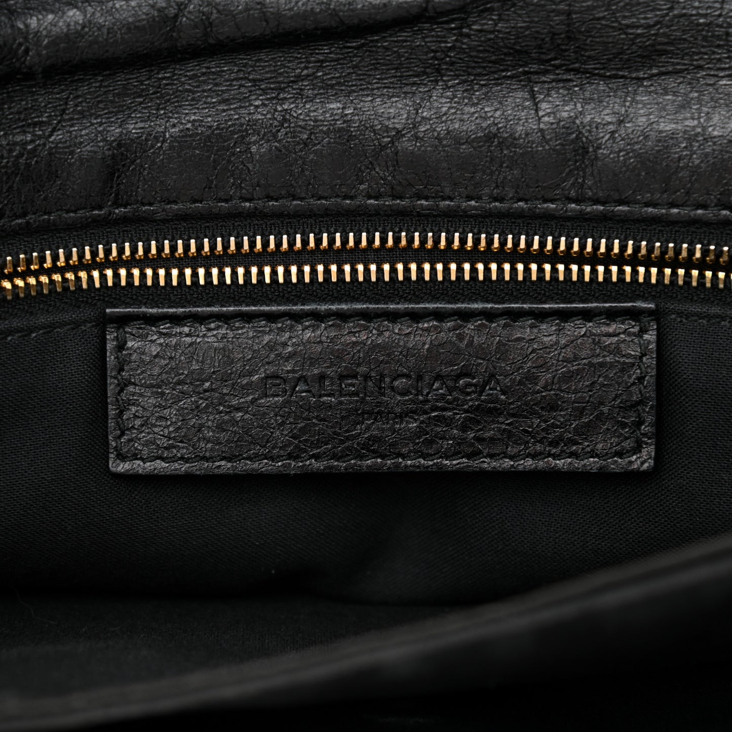 Agneau Giant 12 Gold Hardware Envelope Strap Clutch Black