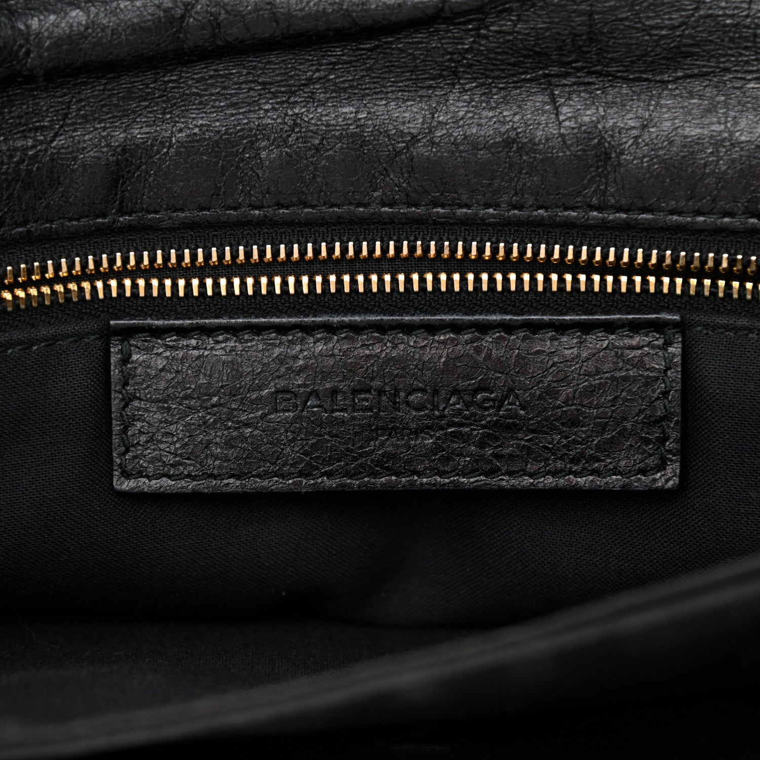 Balenciaga Agneau Giant 12 Gold Hardware Envelope Strap Clutch Black 7 of 10