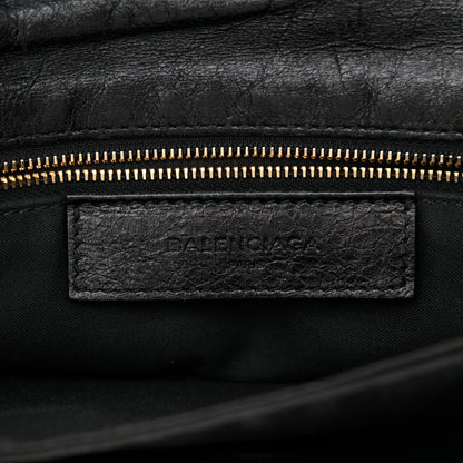 Balenciaga Agneau Giant 12 Gold Hardware Envelope Strap Clutch Black 7 of 10