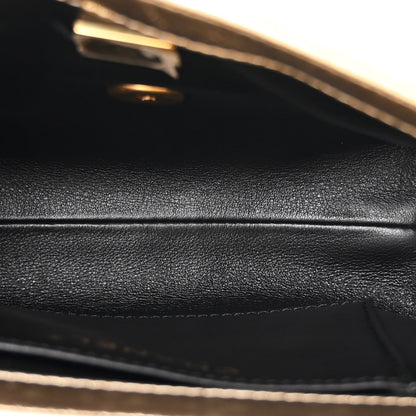 Chanel Metallic Lambskin Quilted Mini CC Crystal Logo Chain Flap Gold 5 of 10