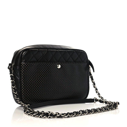 Chanel Perforated Calfskin Quilted Ultra Pocket Camera Case Black 3 of 11