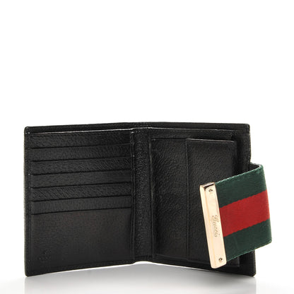 Gucci Monogram Web French Flap Wallet Black 5 of 9