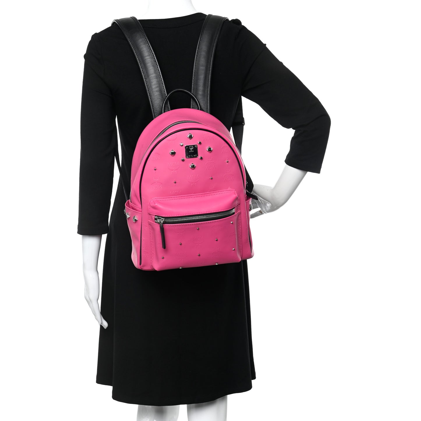 Odeon Studded Small Backpack Beetroot Pink