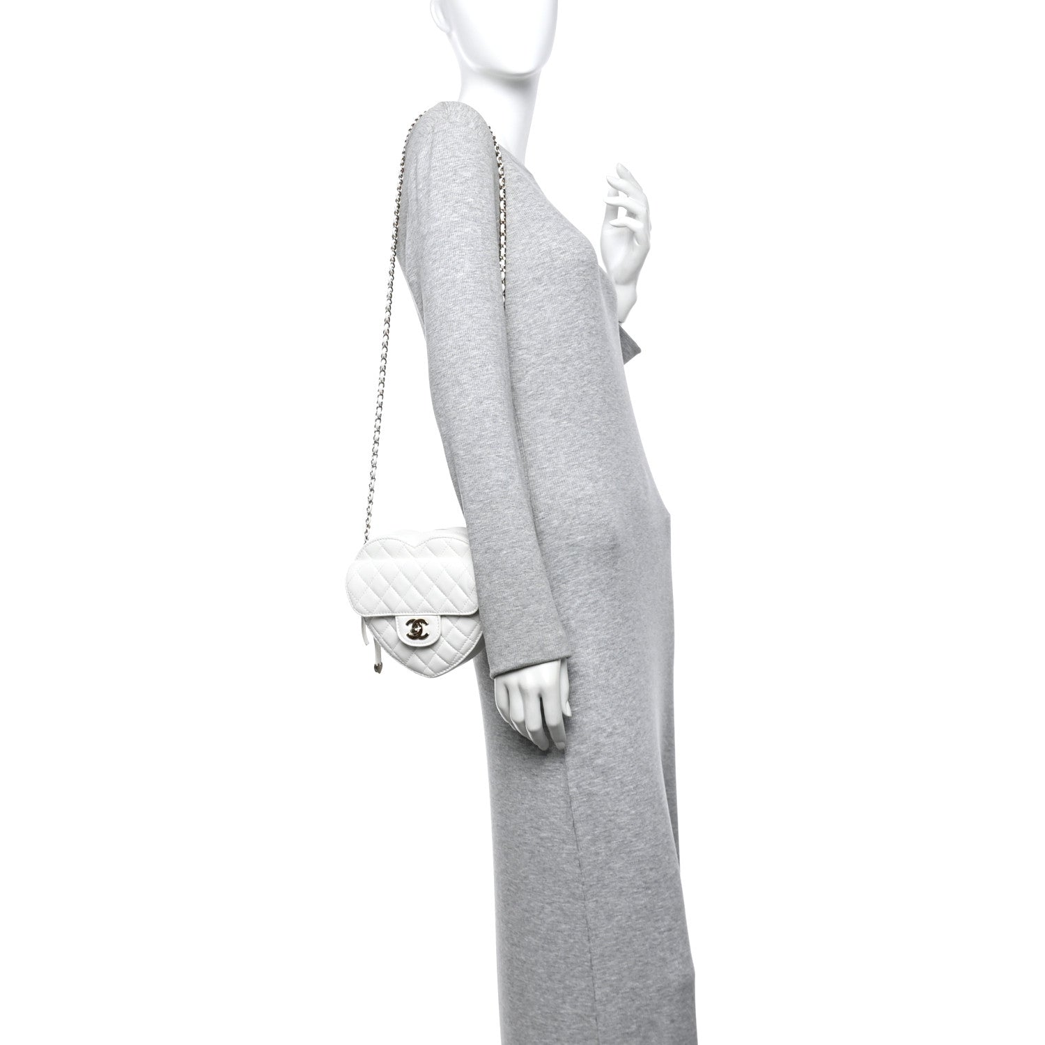 Chanel Lambskin Quilted CC In Love Heart Bag White 2 of 11