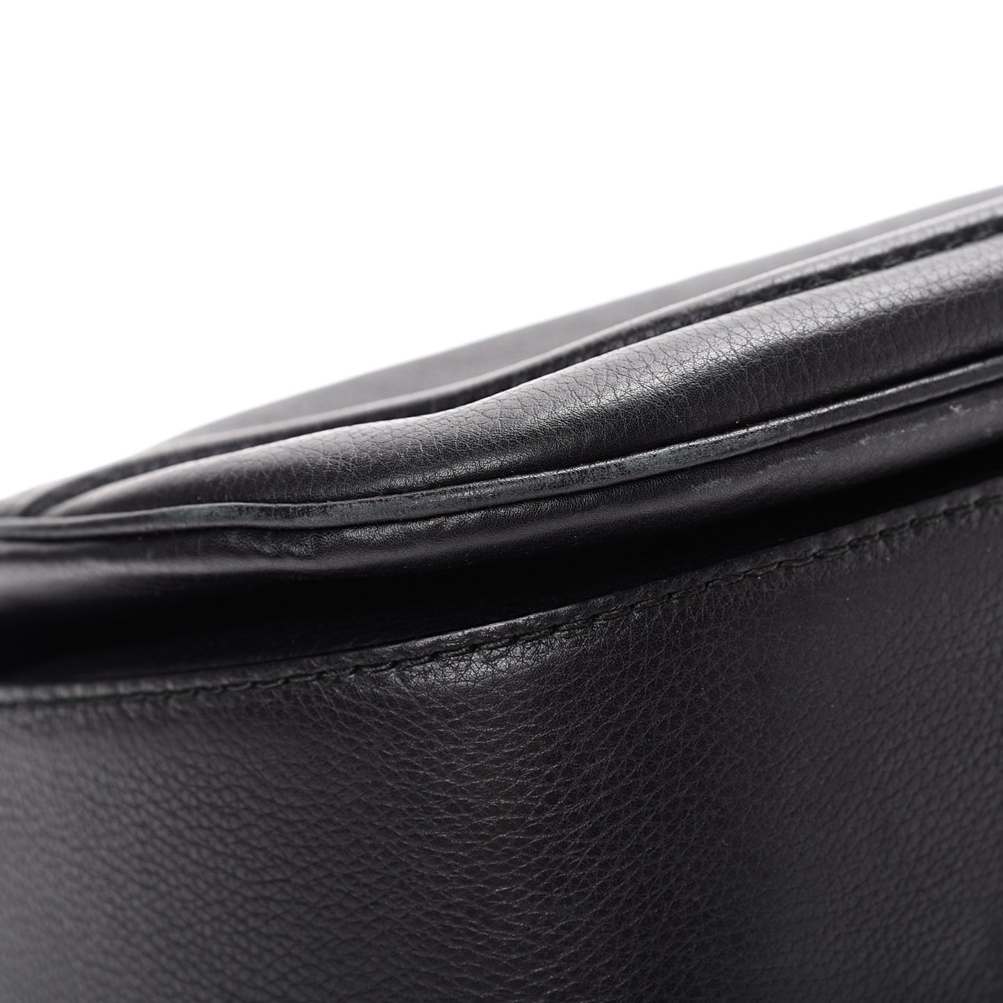 Calfskin Large New Bamboo Top Handle Bag Black