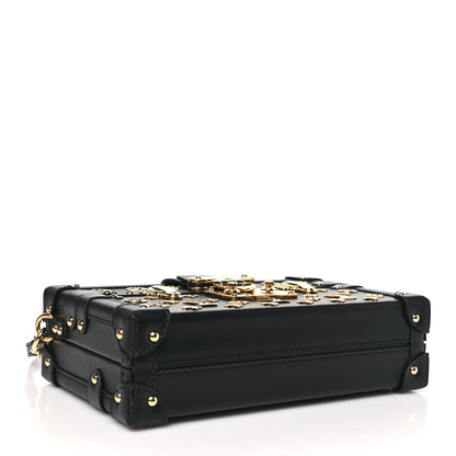 Louis Vuitton Calfskin Metal Monogram Petite Malle Black 4 of 11