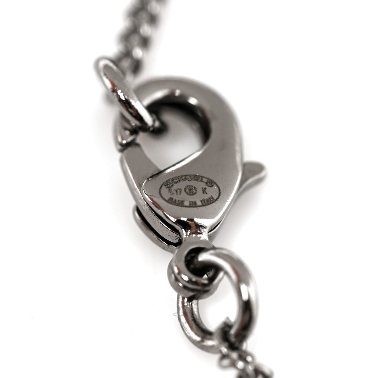 Chanel Crystal Star CC Pendant Necklace Silver 5 of 6