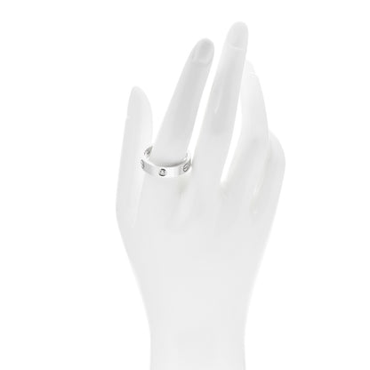 Cartier 18K White Gold 3 Diamond 5.5mm LOVE Ring 63 10.25 2 of 5
