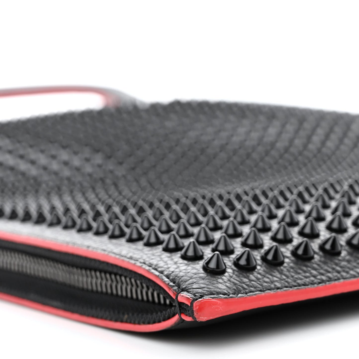 Calfskin Spiked Large Trictrac Portfolio Bag Black