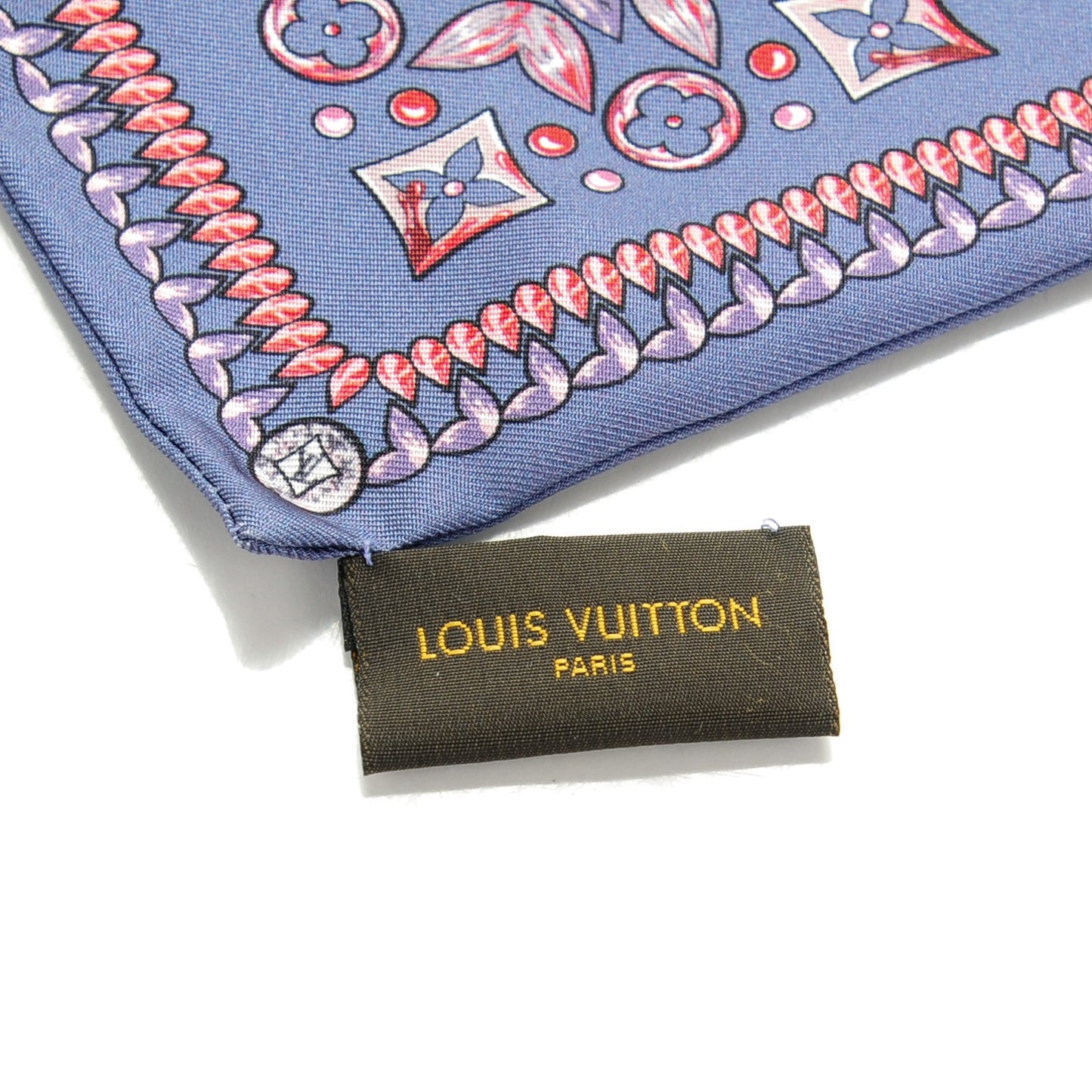 Silk Monogram Giant Lvrtual Flowers Bandeau Denim