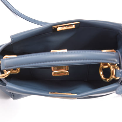 Fendi Nappa Mini Peekaboo Iconic Satchel Blue 6 of 15