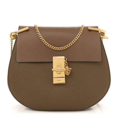 Chloe Grained Lambskin Drew Shoulder Bag Woody Khaki 1 of 11