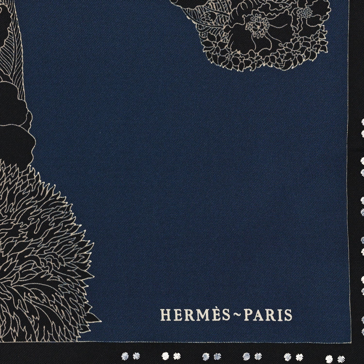 Hermes Silk Robe Legere Scarf 45 Black Creme Vermillion 2 of 3