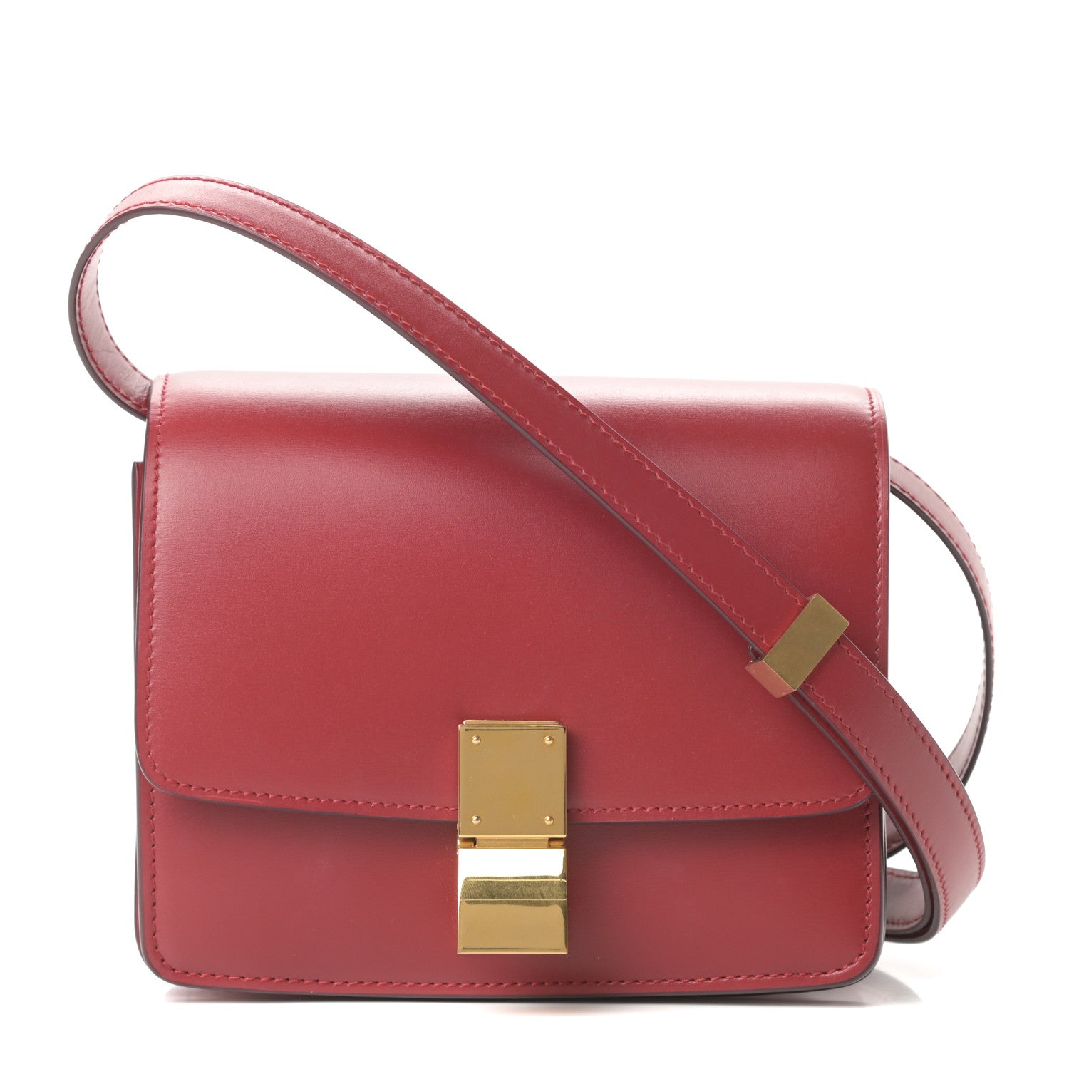 Celine Smooth Calfskin Small Classic Box Flap Bag Red 1 of 11