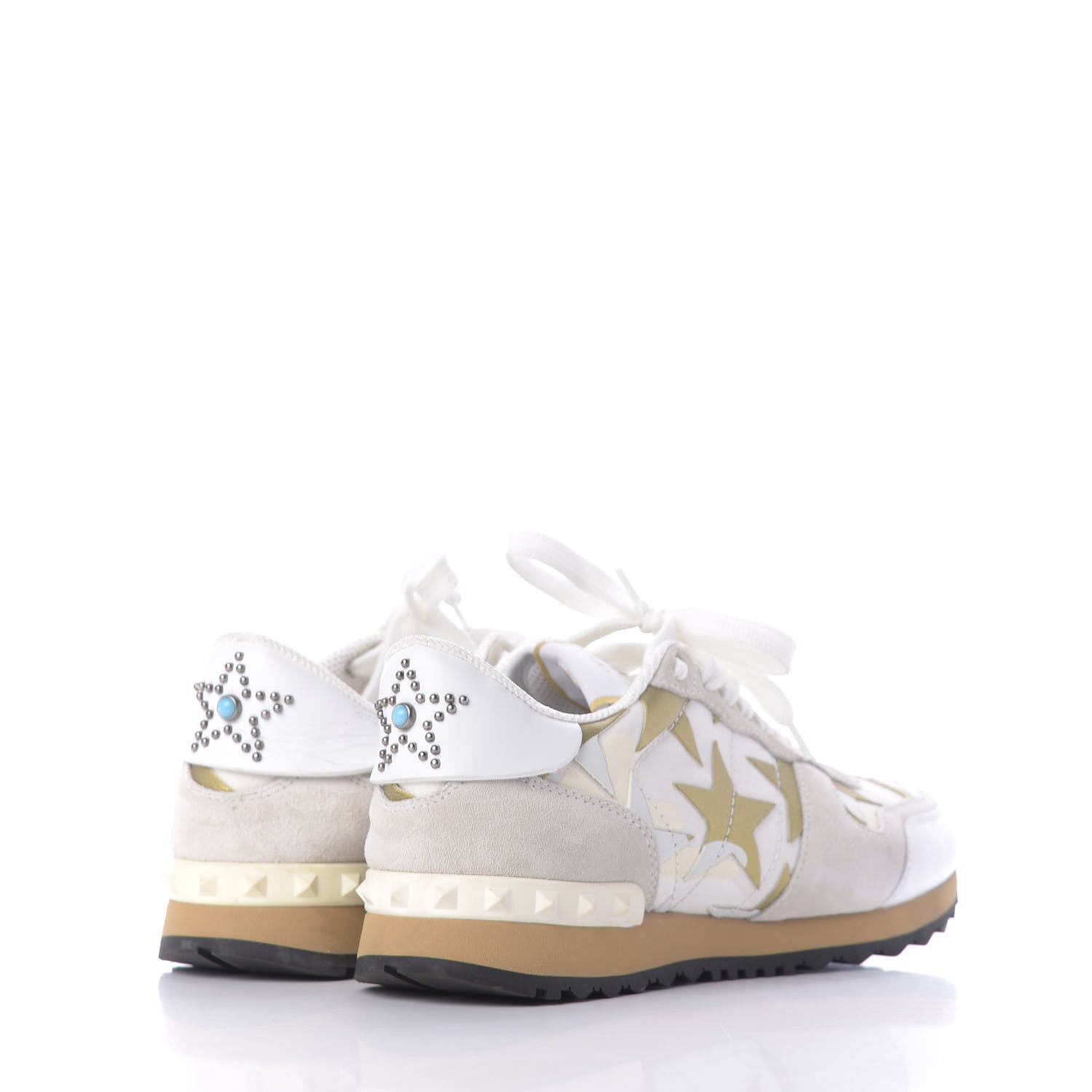 Valentino Garavani Nappa Suede Camustars Womens Rockrunner Sneakers 38.5 White 4 of 11