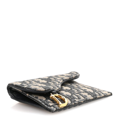 Christian Dior Oblique Saddle Cosmos Zipped Card Holder Blue 4 of 7