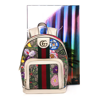 Gucci GG Supreme Monogram Flora Web Small Ophidia Day Backpack White 14 of 14