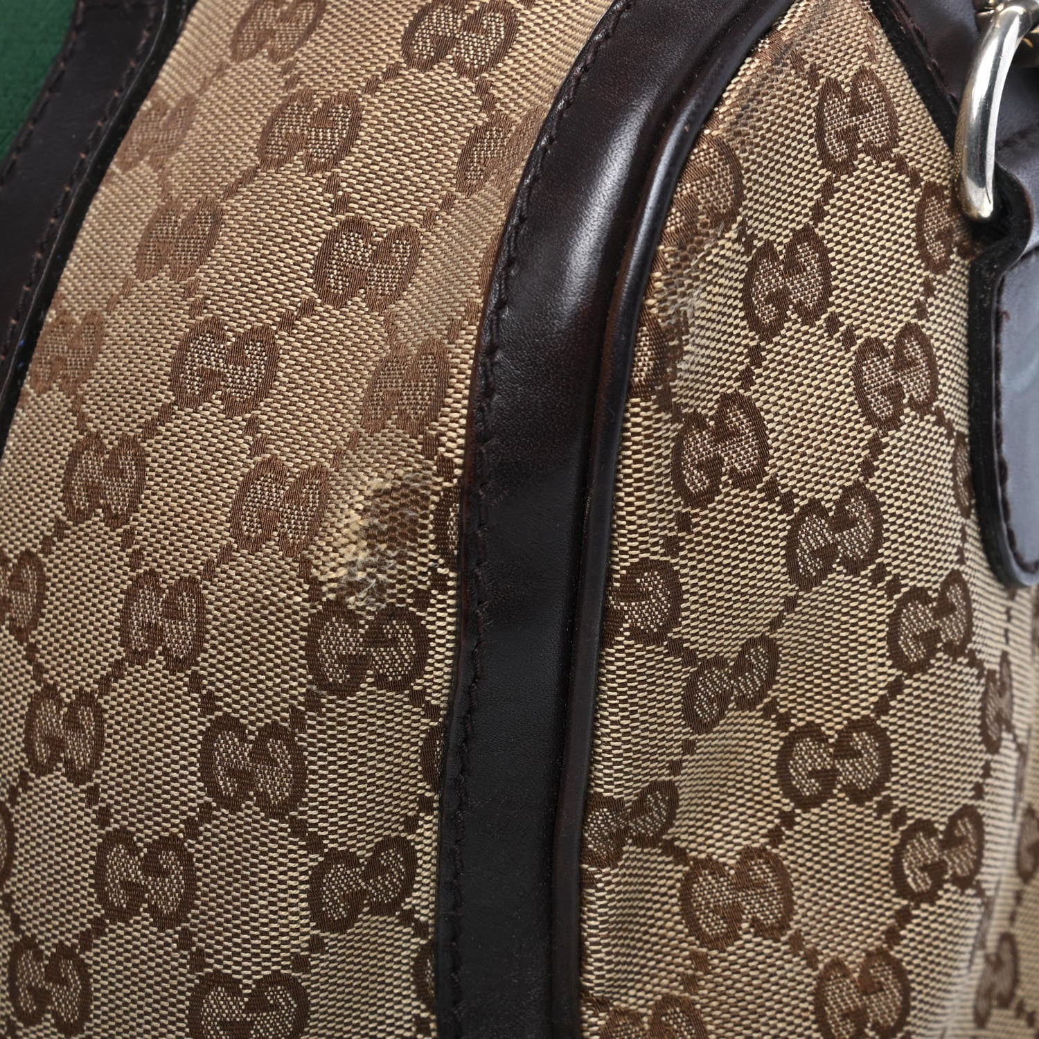 Gucci Monogram Vintage Web Medium Boston Dark Brown 4 of 9