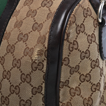 Gucci Monogram Vintage Web Medium Boston Dark Brown 4 of 9