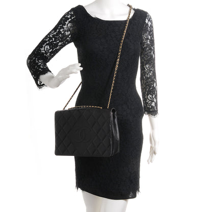 Chanel Lambskin Diamond CC Flap Black 2 of 7