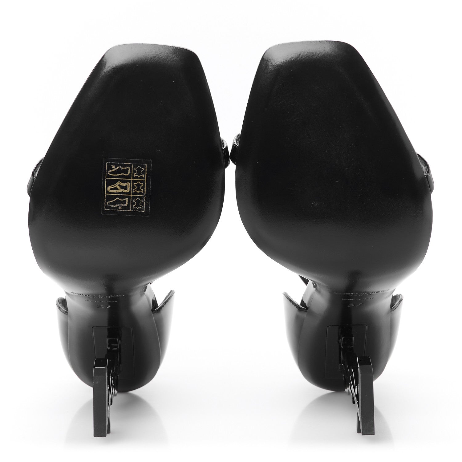 Saint Laurent Patent Calfskin Opyum 110 Sandals 37 Black 6 of 10