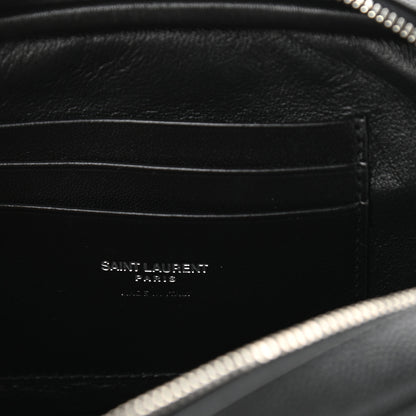 Saint Laurent Grain De Poudre Matelasse Monogram Mini Lou Camera Bag Black 6 of 10