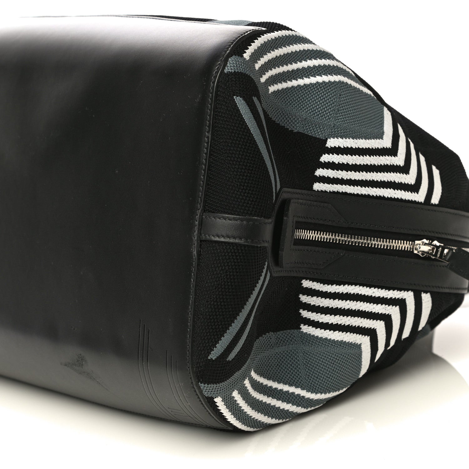 Hermes Technical Mesh Calfskin Hunter Dynamo Duffle Bag Black Gris Asphalte 9 of 10