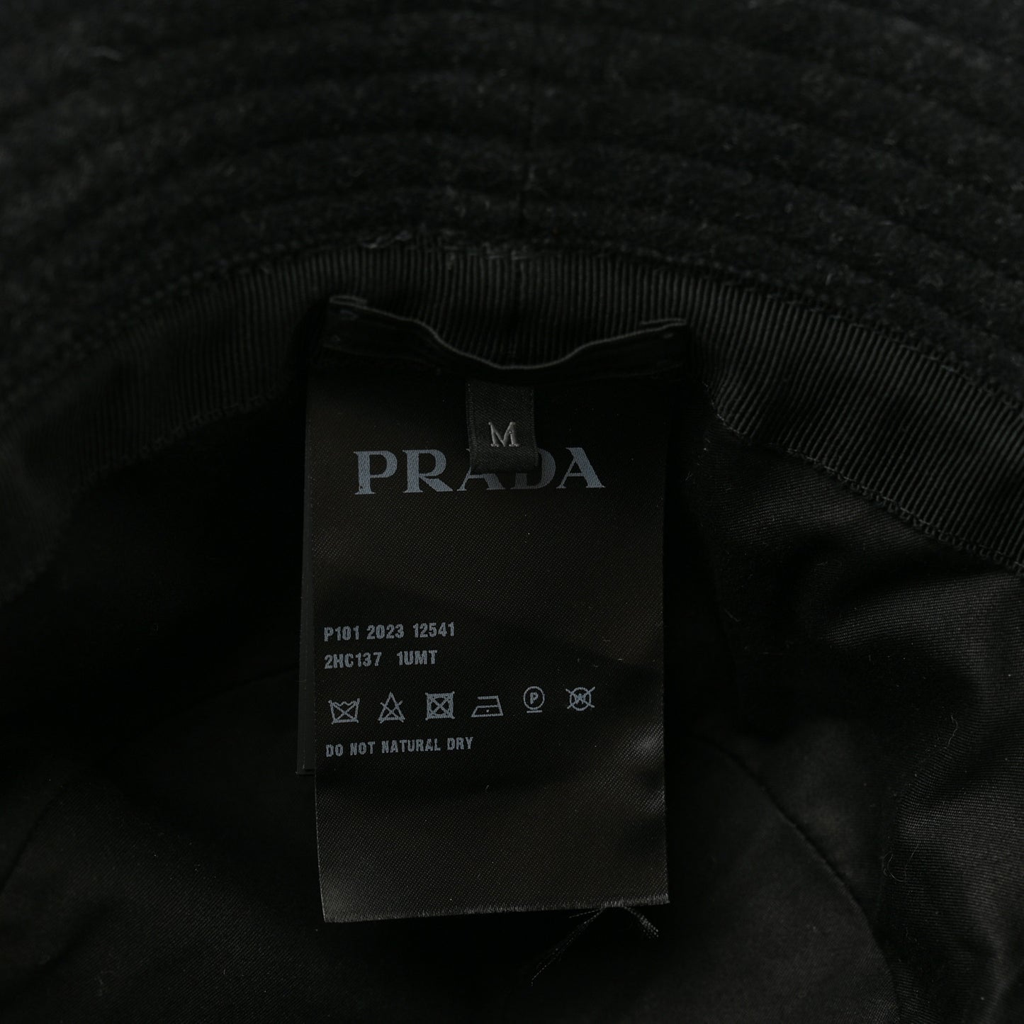 Authentic Loden Wool Metal Triangle Logo Bucket Hat M Anthracite