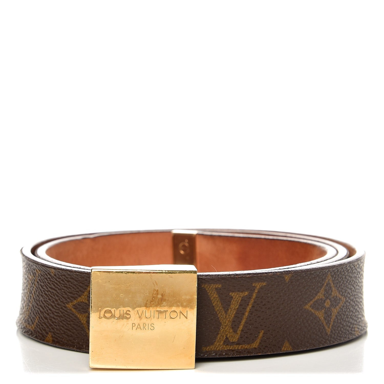 Louis Vuitton Monogram Ceinture Belt Gold Buckle 85 34 1 of 7