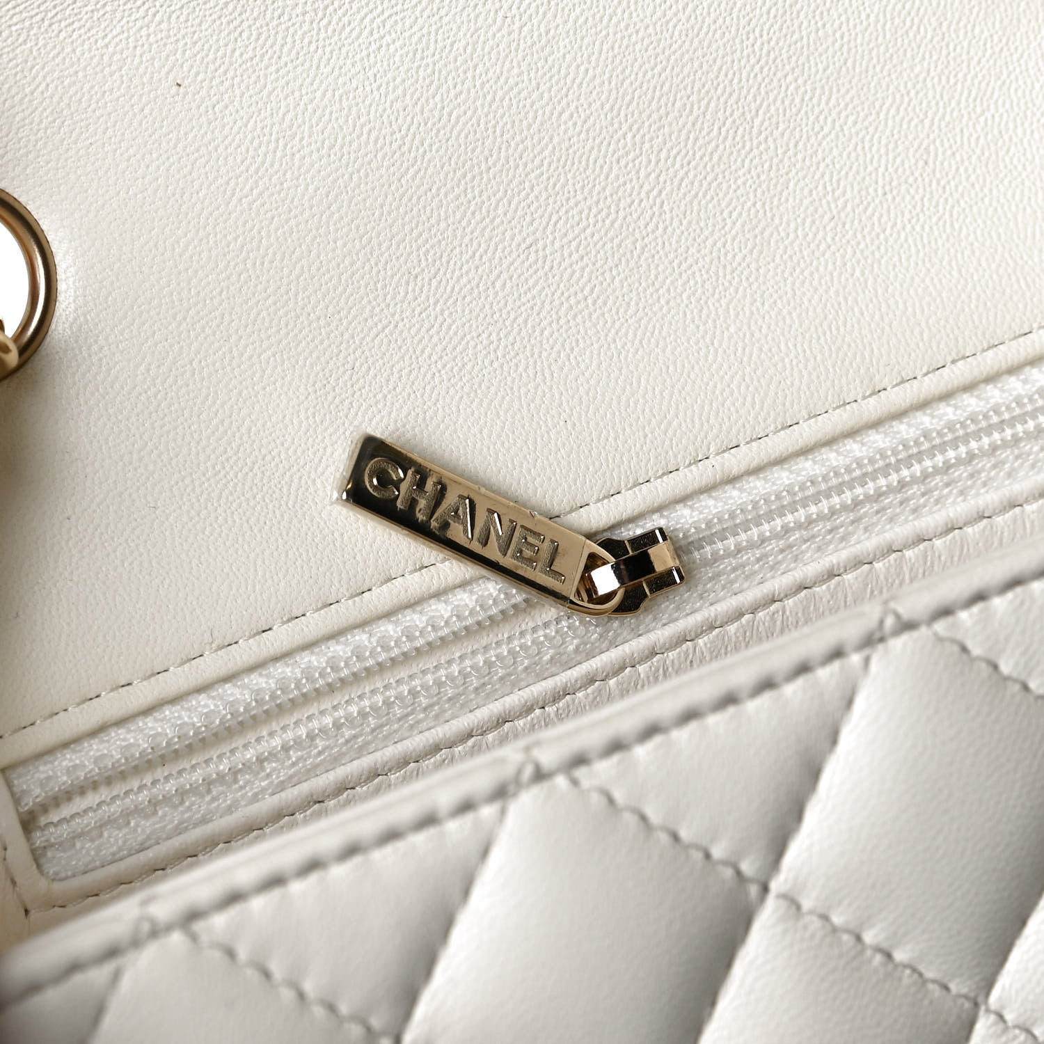 Chanel Lambskin Quilted Mini Rectangular Flap White 7 of 14