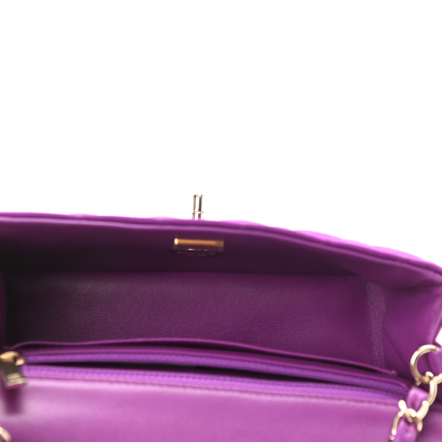 Chanel Satin Quilted Mini Rectangular Flap Purple 5 of 10