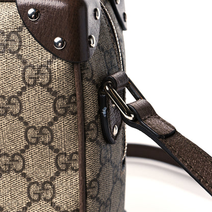 Gucci GG Supreme Monogram Textured Calfskin Square Messenger Bag Beige Ebony New Acero 10 of 12