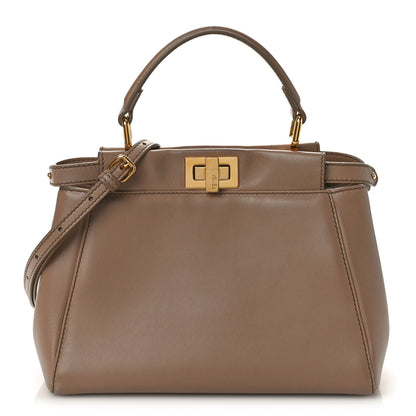 Fendi Nappa Mini Peekaboo Iconic Satchel Tortora 1 of 8