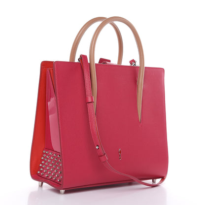 Christian Louboutin Calfskin Empire Patent Studded Medium Paloma Loulou 3 of 12
