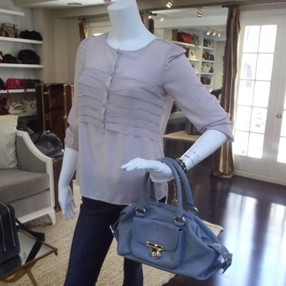 Marc Jacobs Leather Soft Satchel Cornflower 2 of 10
