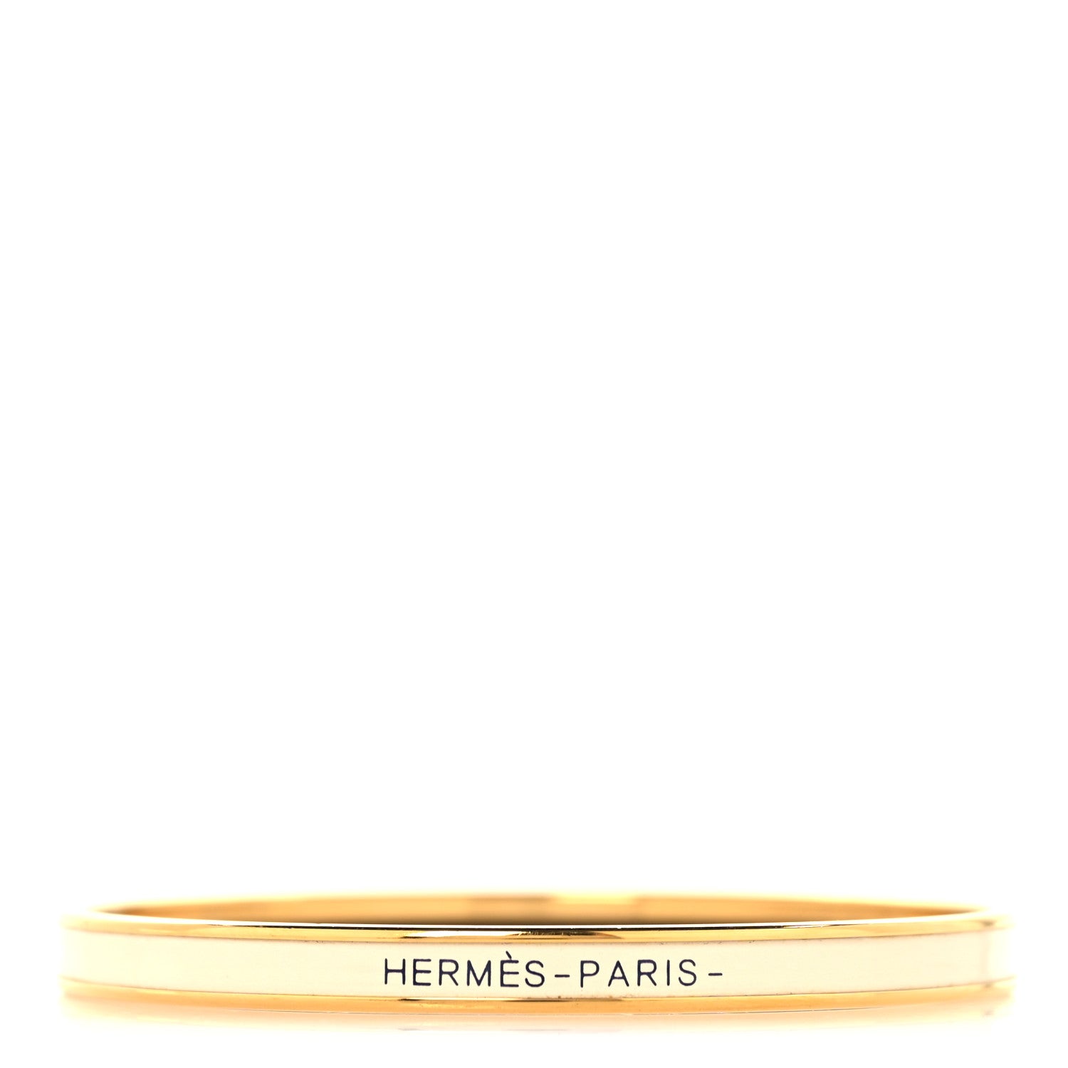 Hermes Enamel Printed Extra Narrow Uni Bracelet 70 Creme 1 of 12