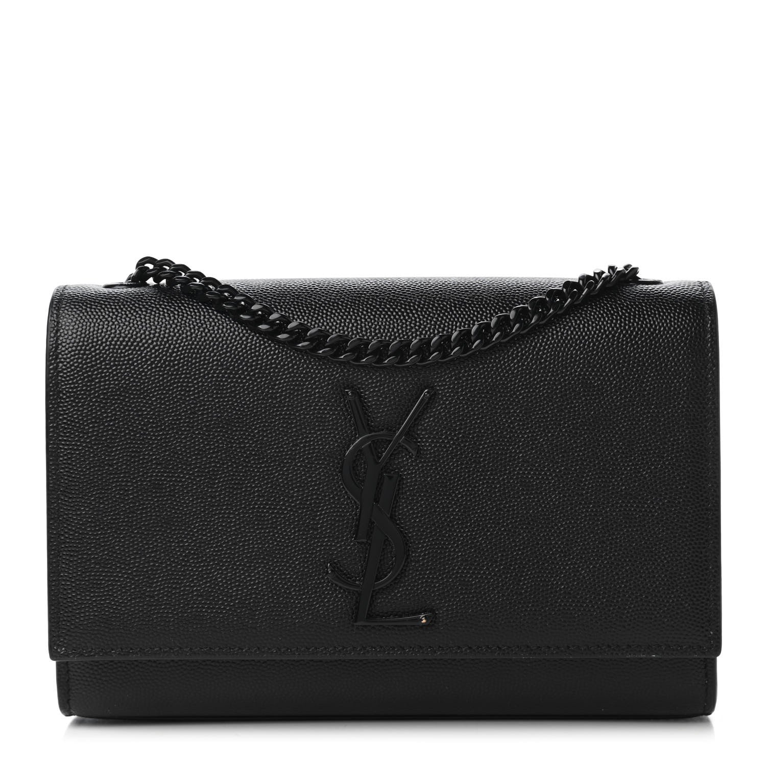 Saint Laurent Grain De Poudre Small Monogram Kate Satchel Black 1 of 9