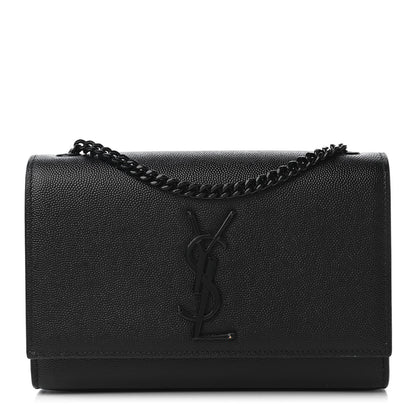Saint Laurent Grain De Poudre Small Monogram Kate Satchel Black 1 of 9
