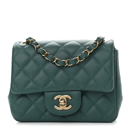 Chanel Lambskin Quilted Mini Square Flap Green 1 of 10