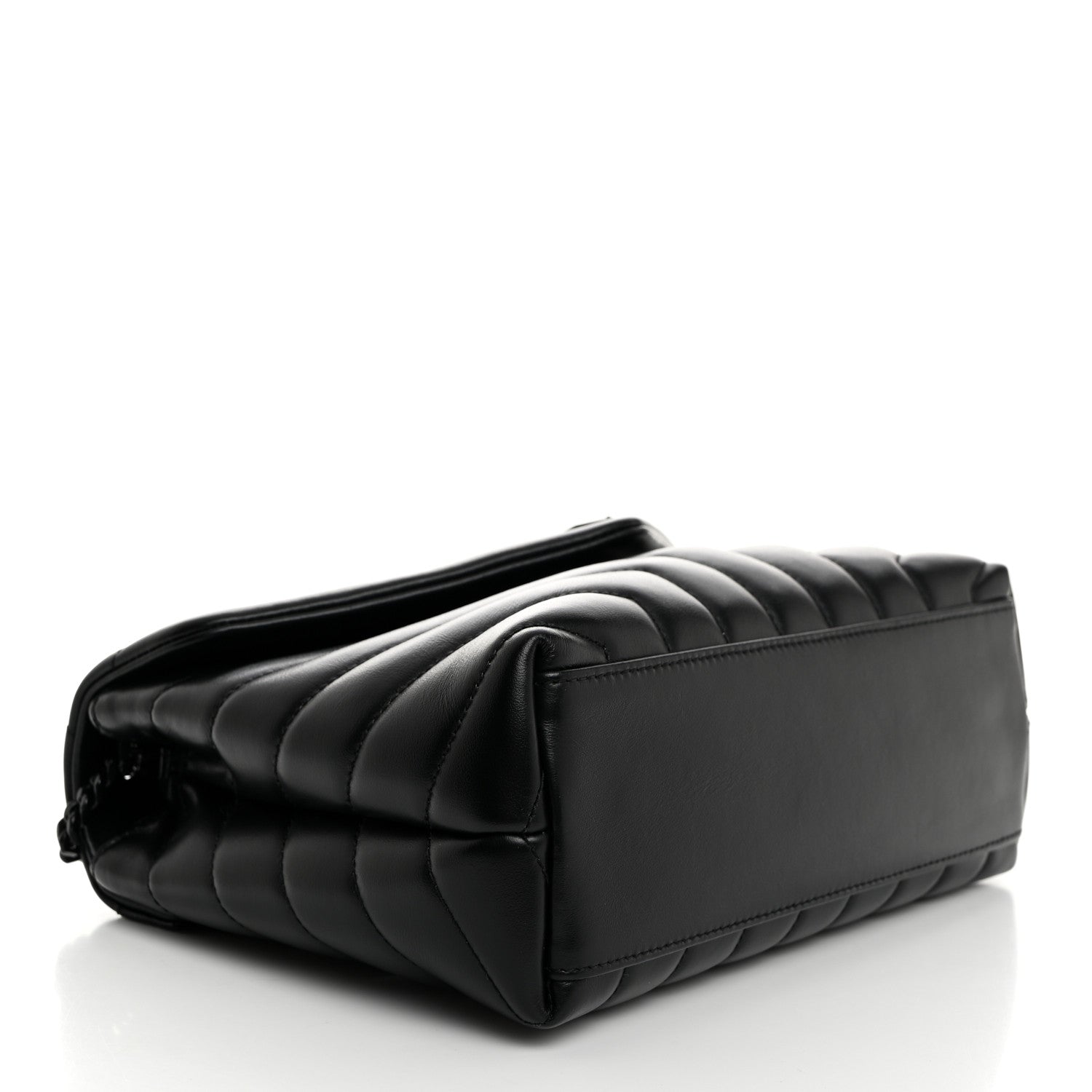 Saint Laurent Calfskin Y Quilted Monogram Monochrome Small Loulou Chain Satchel Black 4 of 10