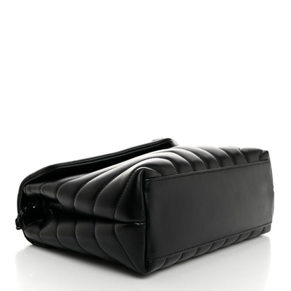 Saint Laurent Calfskin Y Quilted Monogram Monochrome Small Loulou Chain Satchel Black 4 of 10