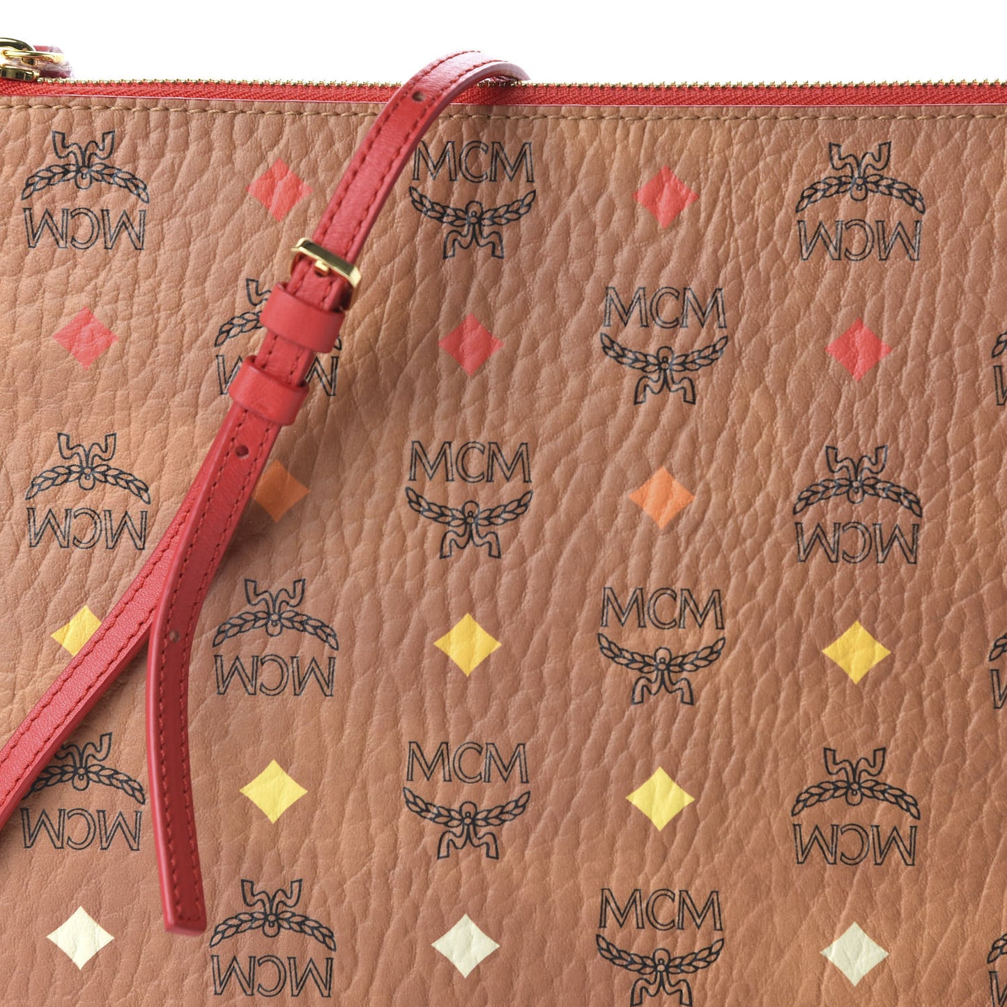 Skyoptic Visetos Mini Crossbody Pouch Spectrum Diamond Cognac Red
