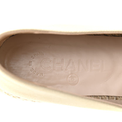 Chanel Canvas Grosgrain CC Espadrilles 38 Light Green Black 6 of 7