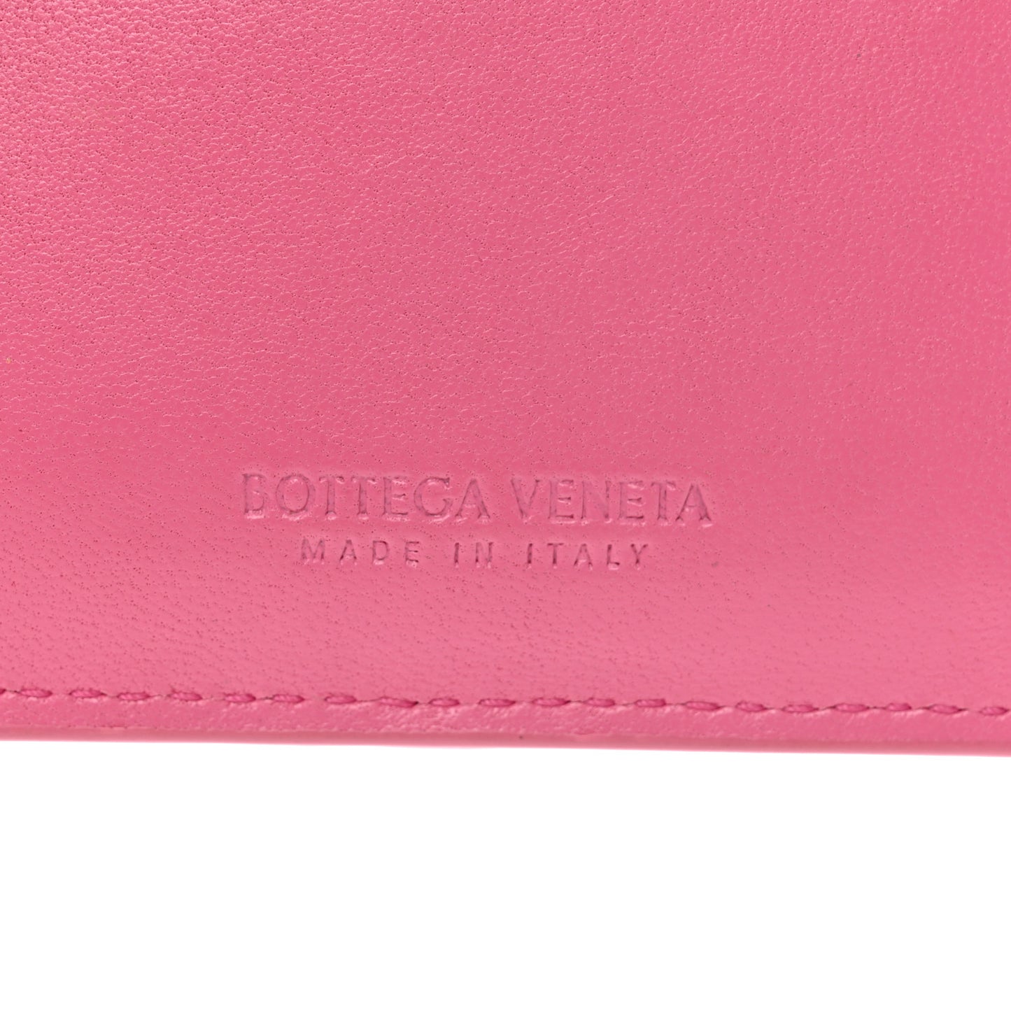 Nappa Intrecciato Zip Card Holder Pink