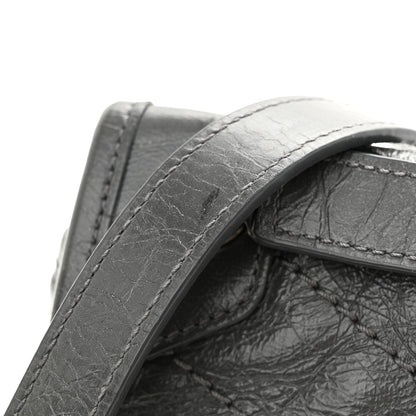 Saint Laurent Crinkled Calfskin Matelasse Monogram Baby Niki Chain Satchel Storm 14 of 15