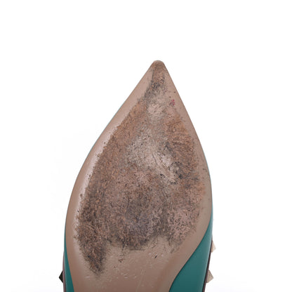 Valentino Garavani Calfskin Nappa Rockstud Ballerina Flats 37.5 Colibri Poudre 9 of 17