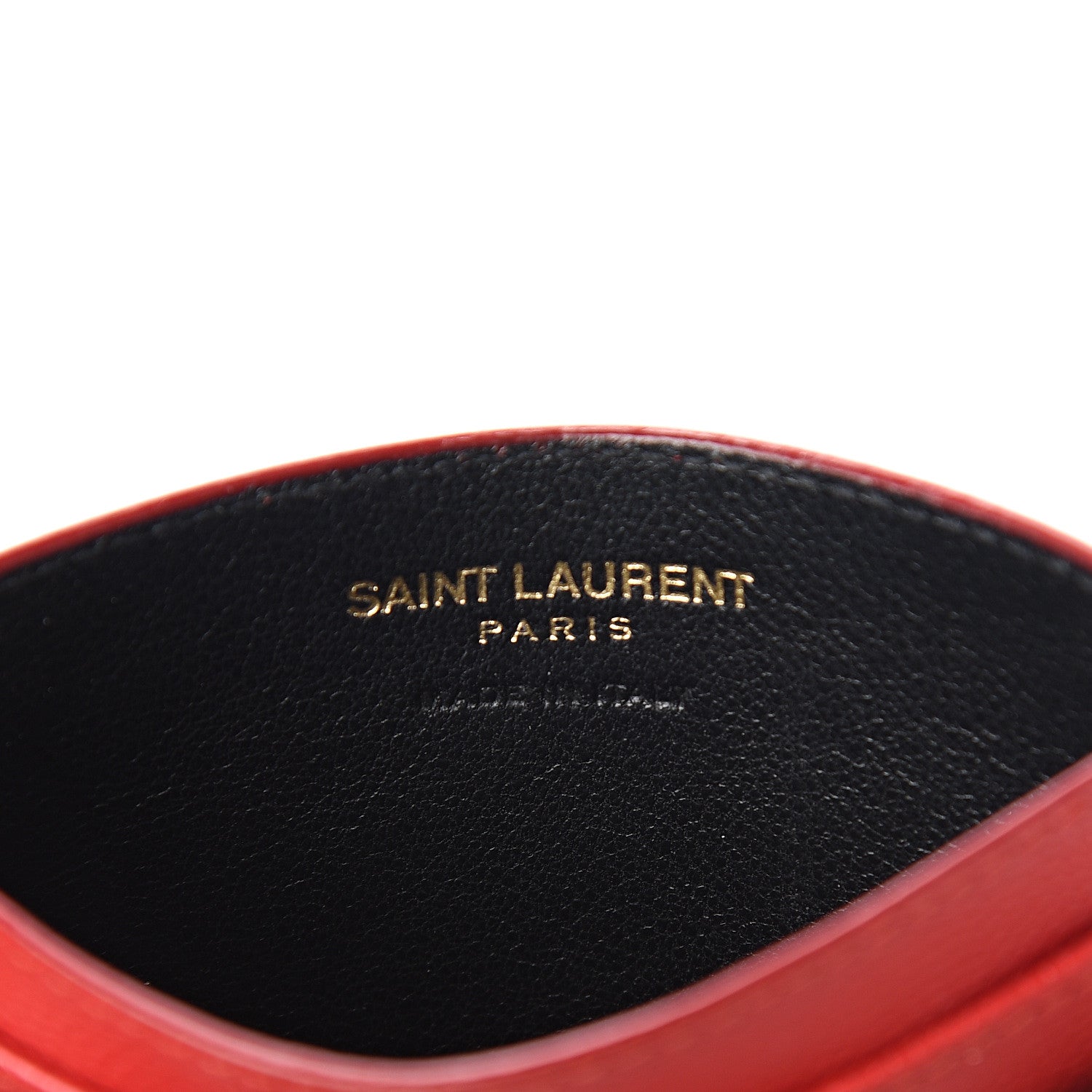 Saint Laurent Grain De Poudre Matelasse Chevron Monogram Credit Card Case New Red 7 of 9